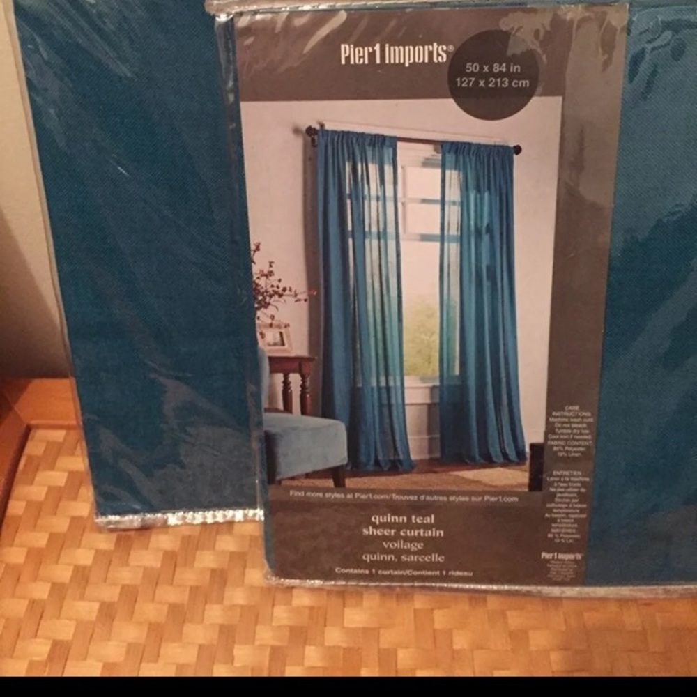 2Pier 1 Teal Sheer Curtains